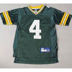 Reebok NFL Green Bay Packers Brett Favre 4 Jersey Kids Medium 10-12‎ Green